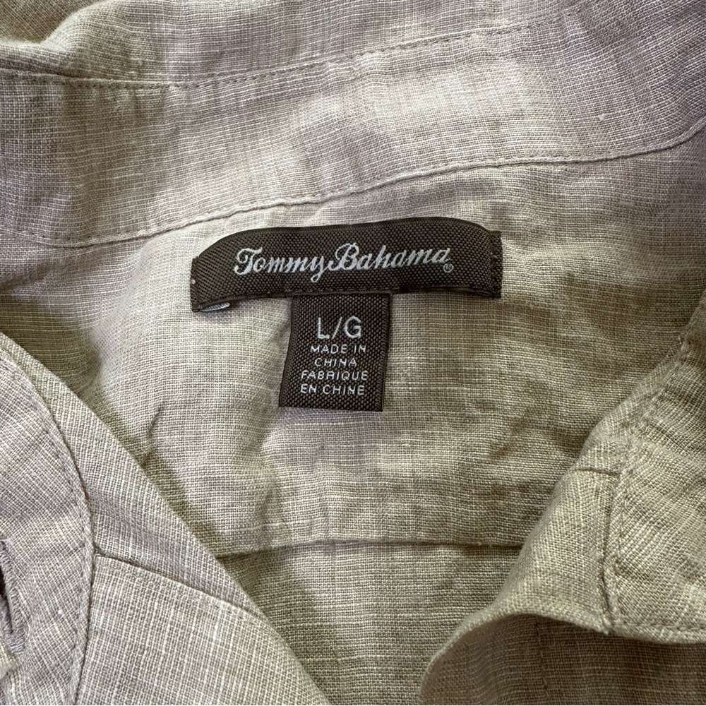 Tommy Bahama Women’s Large Beige Natural 100% Linen Button Long Sleeve - Picture 7 of 8